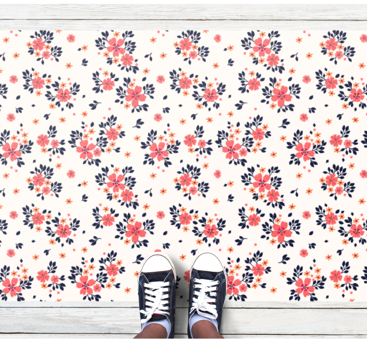 Blooming floral motif floral vinyl carpet - TenStickers