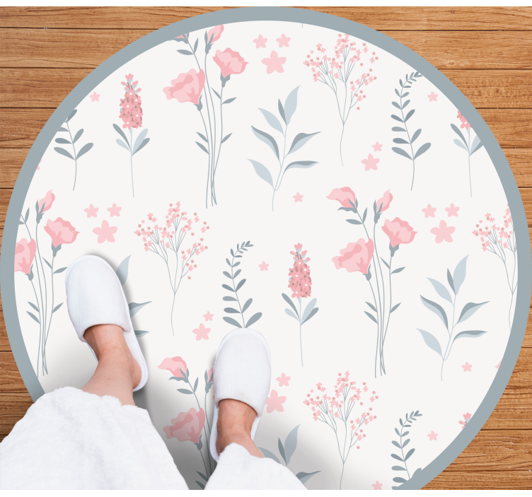 Blossoming elegant pattern floral vinyl carpet - TenStickers