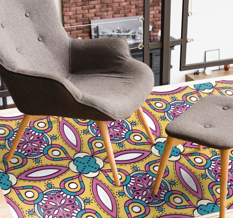 Botanical Motif Collection floral vinyl carpet - TenStickers