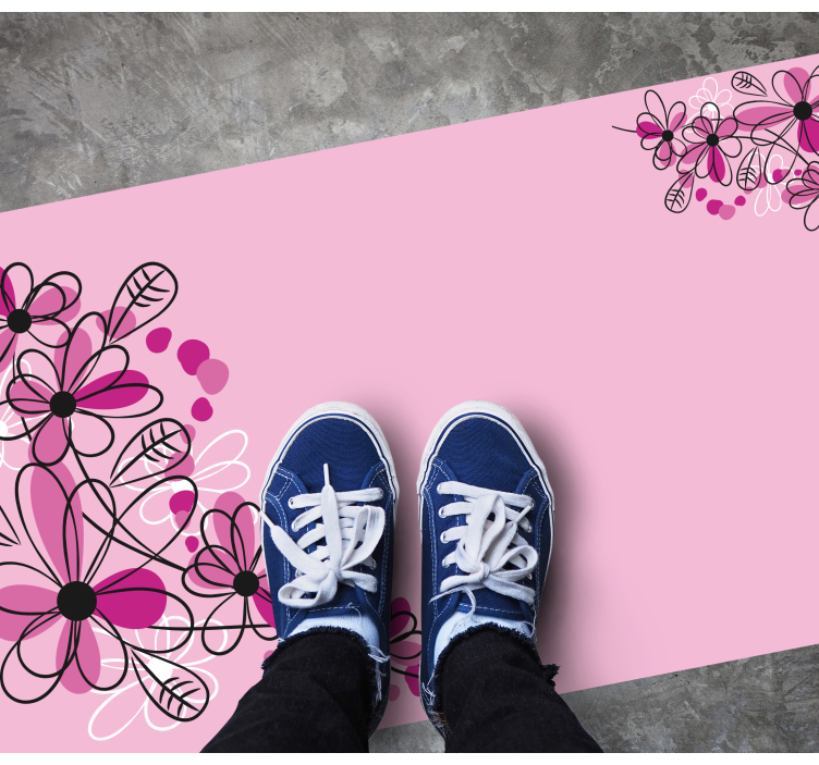 Blossom Pink Charm floral vinyl carpet - TenStickers