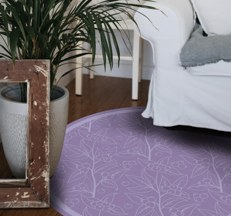 Lavender berry branches floral vinyl carpet - TenStickers