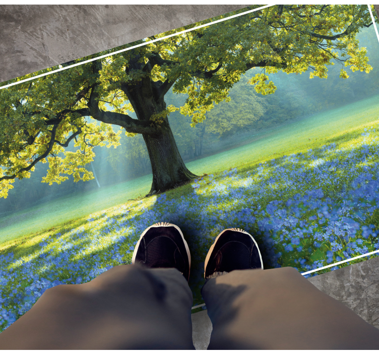 Blooming Tree Scene nature vinyl carpet - TenStickers