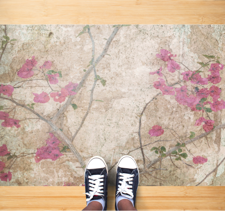 Blossom Branch Overlay floral vinyl carpet - TenStickers