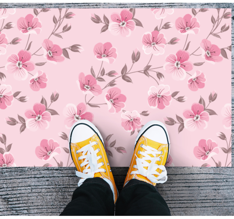 Blossom Pink Serenity floral vinyl carpet - TenStickers