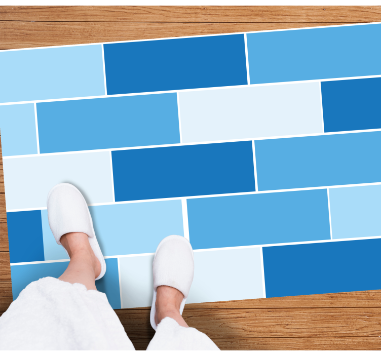 Blue Brick Pattern tile vinyl carpet - TenStickers