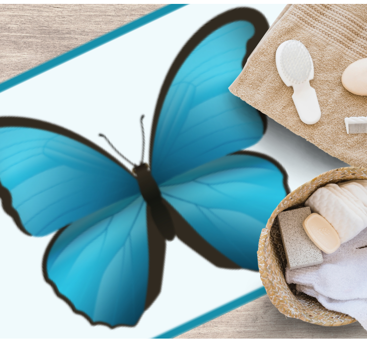 Blue butterfly animal vinyl carpet - TenStickers