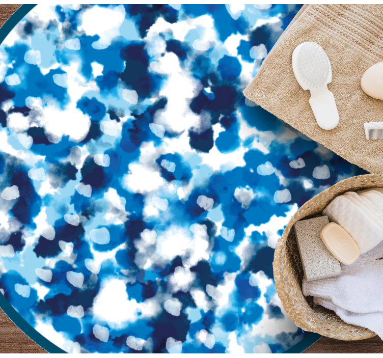 Blue spot design bathroom vinyl carpet - TenStickers