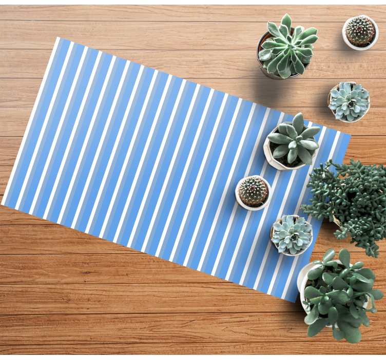 Blue and white design striped vinyl carpet - TenStickers