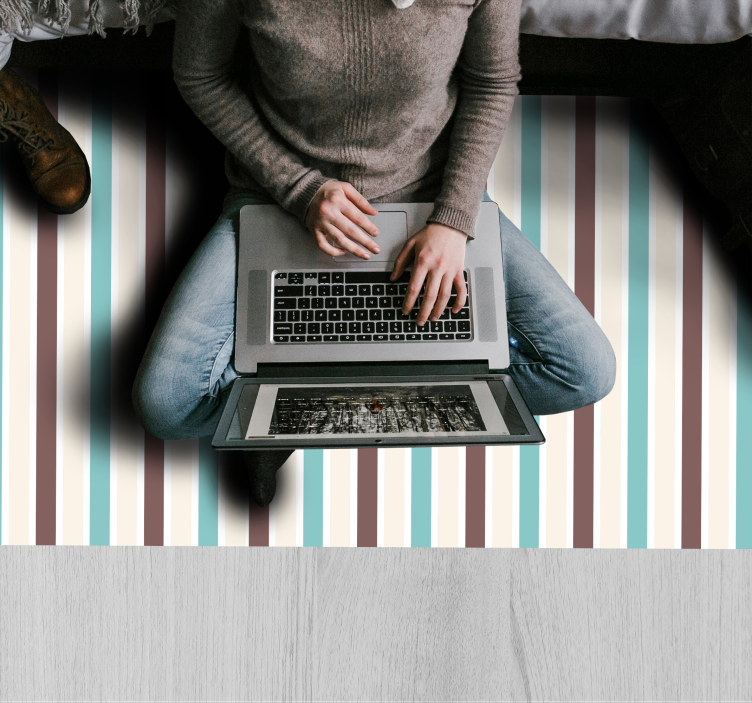 Blue Stripes Spectrum striped vinyl carpet - TenStickers