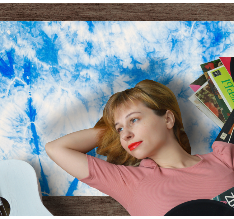 Blue Tie-Dye living room vinyl carpet - TenStickers