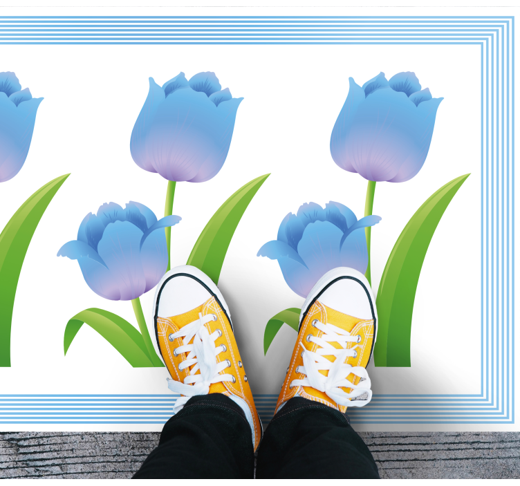 Blue Tulip Display floral vinyl carpet - TenStickers