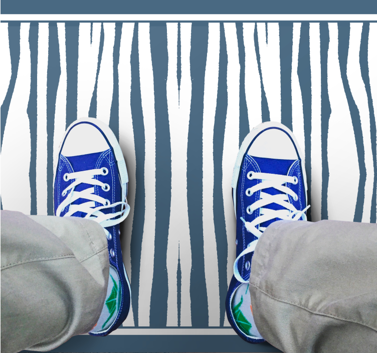 Blue zebra stripes animal print vinyl carpet - TenStickers