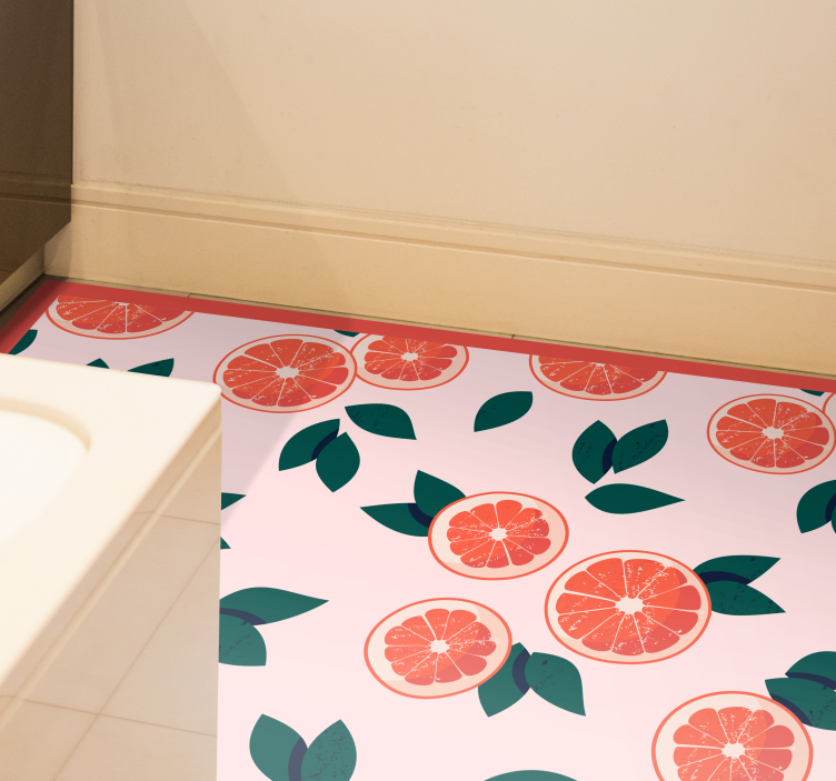 Blush citrus bloom floral vinyl carpet - TenStickers