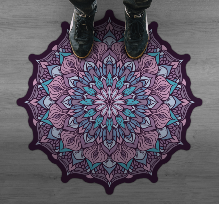 Boho mandala pattern mandala vinyl rug - TenStickers
