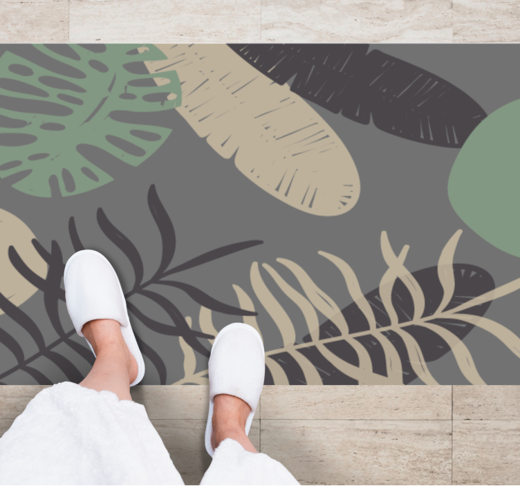 Botanical Leaf Pattern Design floral vinyl carpet - TenStickers
