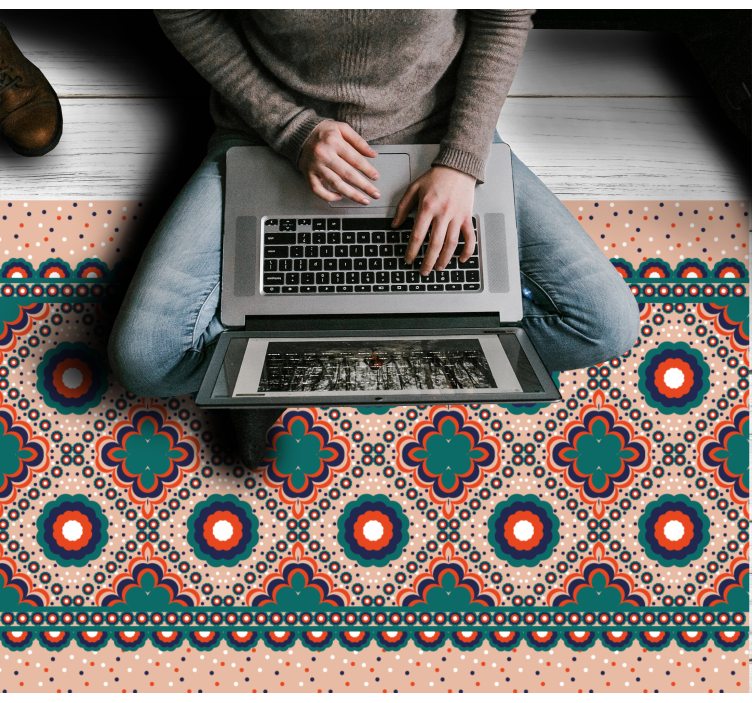 Bold Floral Motif ethnic vinyl carpet - TenStickers