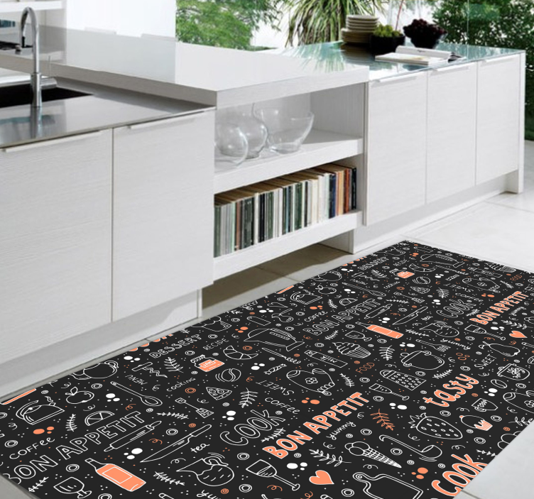 Bon Appetit Cook kitchen vinyl carpet - TenStickers