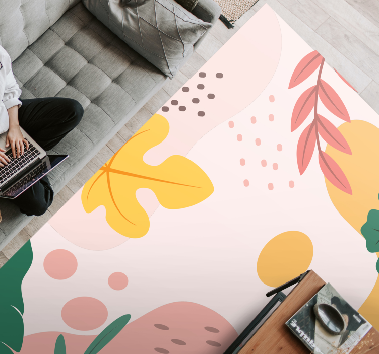 Botanical Abstract floral vinyl carpet - TenStickers