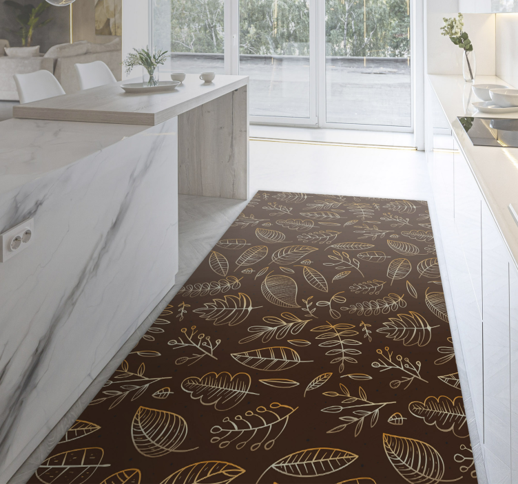 Botanical Autumn floral vinyl carpet - TenStickers