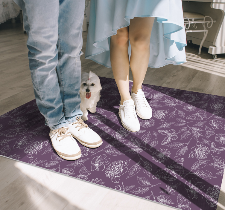 Botanical Balance floral vinyl carpet - TenStickers