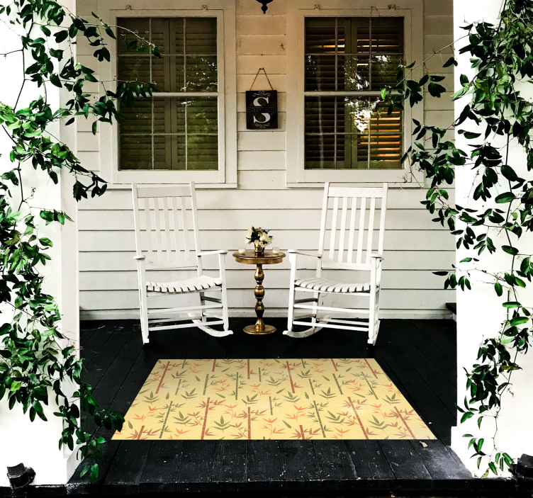 Botanical Bamboo floral vinyl carpet - TenStickers