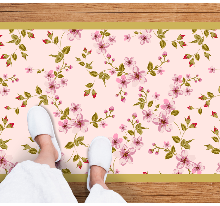 Floral Blossom Emblem floral vinyl carpet - TenStickers