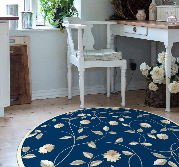 Botanical Bloom Pattern floral vinyl carpet - TenStickers
