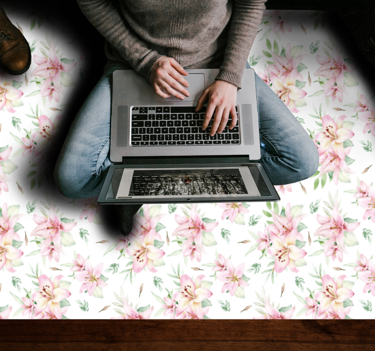 Botanical Bloom Sophistication floral vinyl carpet - TenStickers