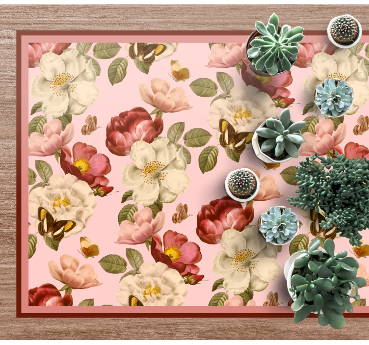 Floral Blossoming Composition floral vinyl carpet - TenStickers