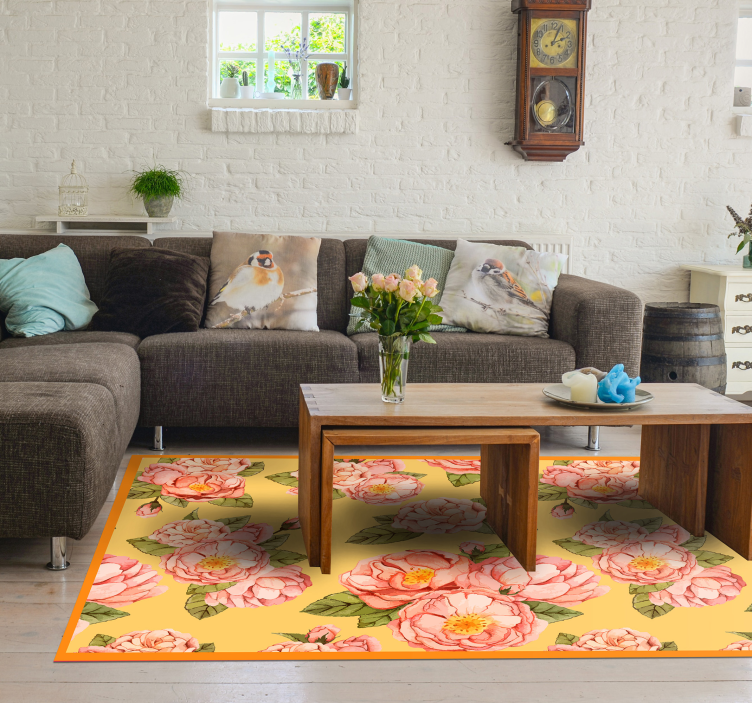 Botanical Blossoming Elegance floral vinyl carpet - TenStickers