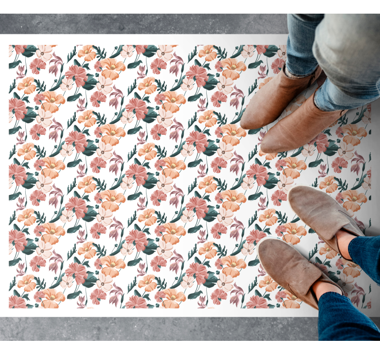 Botanical Blossoms floral vinyl carpet - TenStickers