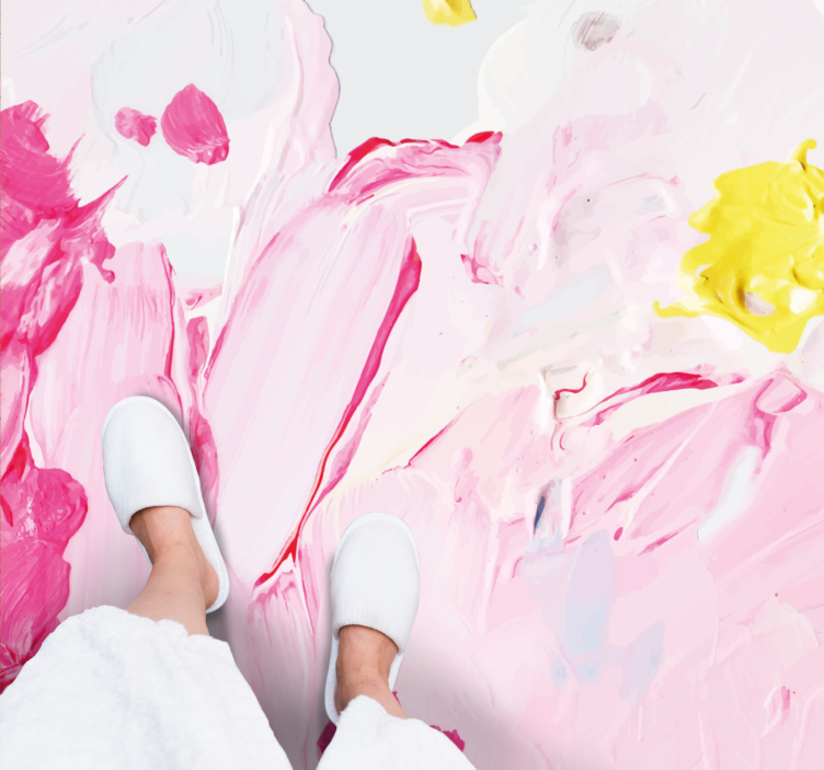 Teen vinyl carpet with abstract brushstrokes design - TenStickers