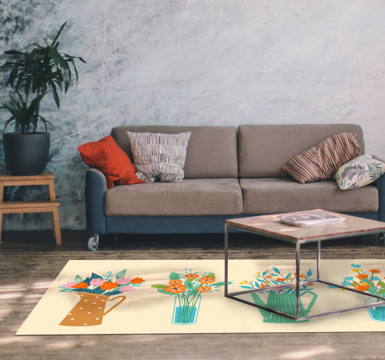 Blooming Centerpiece Showcase floral vinyl carpet - TenStickers