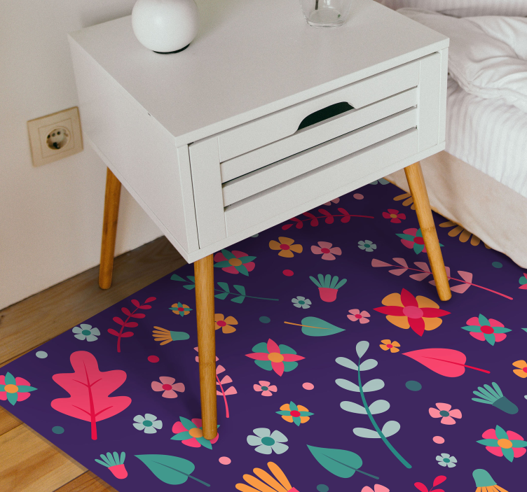 Blooming Color Explosion floral vinyl carpet - TenStickers