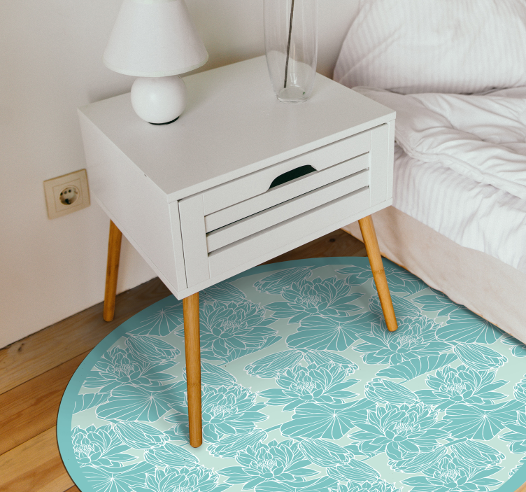 Floral Inspired Circle floral vinyl carpet - TenStickers