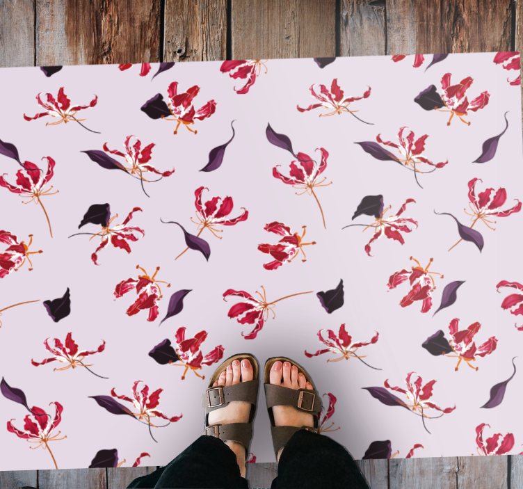 Floral Element Sophistication floral vinyl carpet - TenStickers