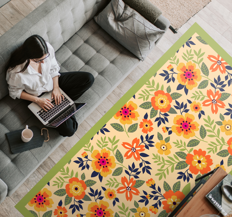 Botanical Garden Style floral vinyl carpet - TenStickers