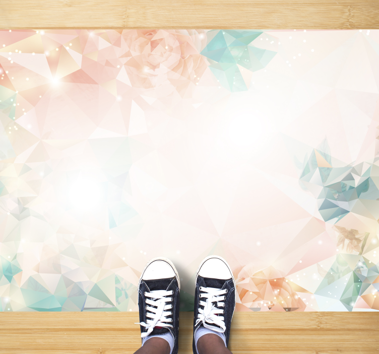 Botanical geometry floral vinyl carpet - TenStickers