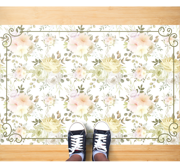 Botanical Grace floral vinyl carpet - TenStickers