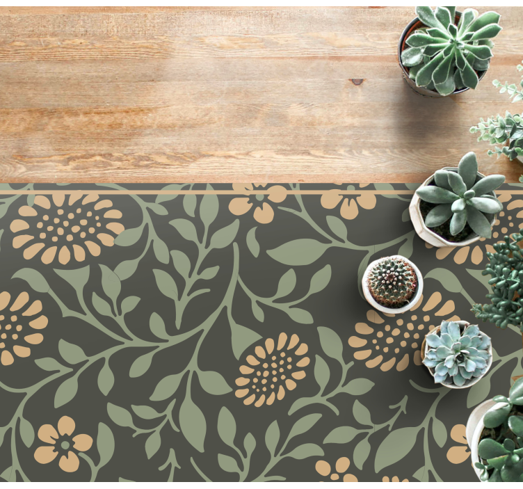 Sunflower green pattern floral vinyl carpet - TenStickers