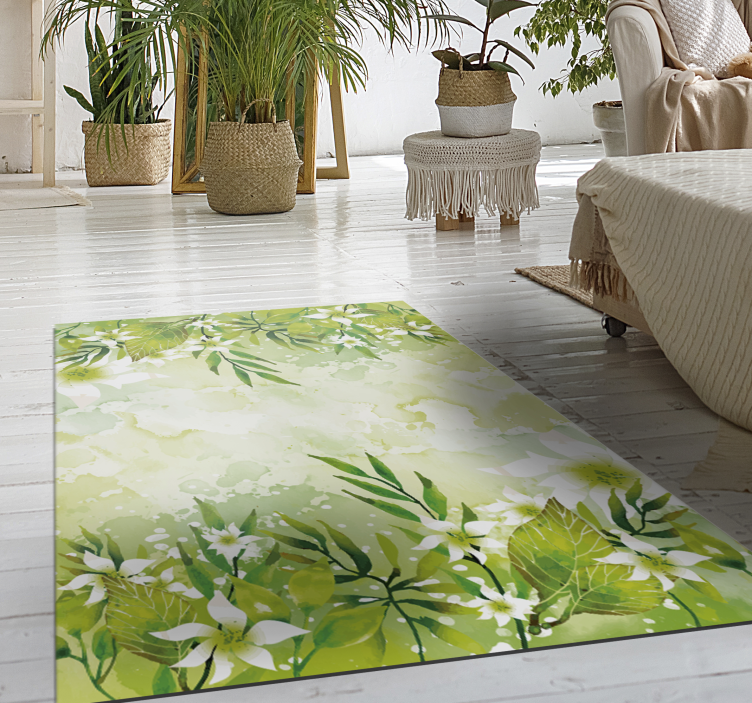Botanical Greenery floral vinyl carpet - TenStickers
