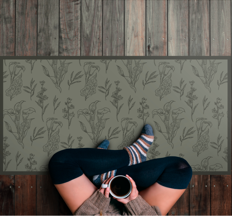 Botanical Illustrations floral vinyl carpet - TenStickers