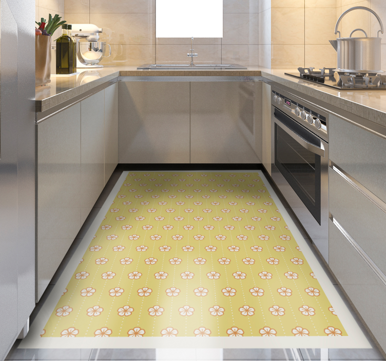 Botanical Kitchen Utensil floral vinyl carpet - TenStickers
