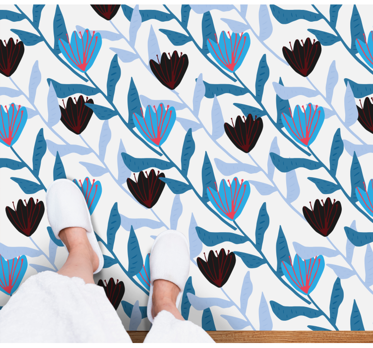 Botanical Leaf Arrangement floral vinyl carpet - TenStickers