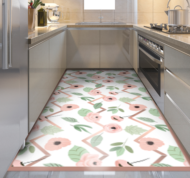 Botanical Leaf Concept floral vinyl carpet - TenStickers