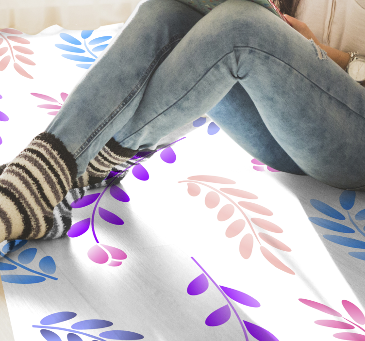 Botanical Leaf Element floral vinyl carpet - TenStickers