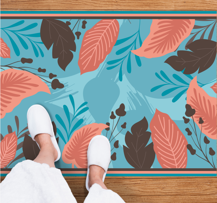 Botanical Leaf Patterns floral vinyl carpet - TenStickers