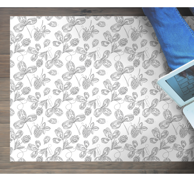 Botanical Lineart floral vinyl carpet - TenStickers