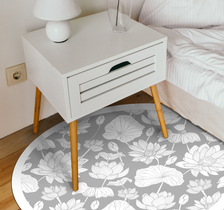 Botanical Monochrome floral vinyl carpet - TenStickers