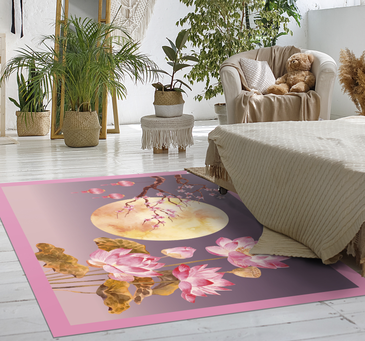 Botanical Moonlight floral vinyl carpet - TenStickers